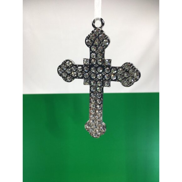 Rhinestone Crystal Cross Pendant Hanging Ornament Religious Gift - Picture 4 of 14
